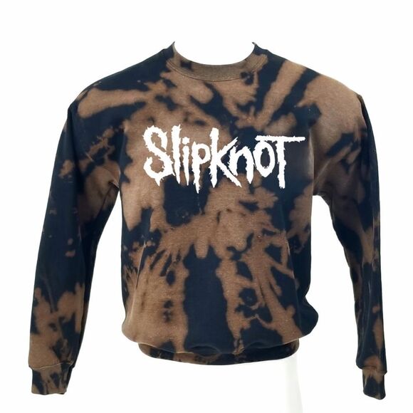 SLIPKNOT Acid Washed, Distressed Rock Band Punk Pullover Crewneck, Sweatshirt - Picture 1 of 5
